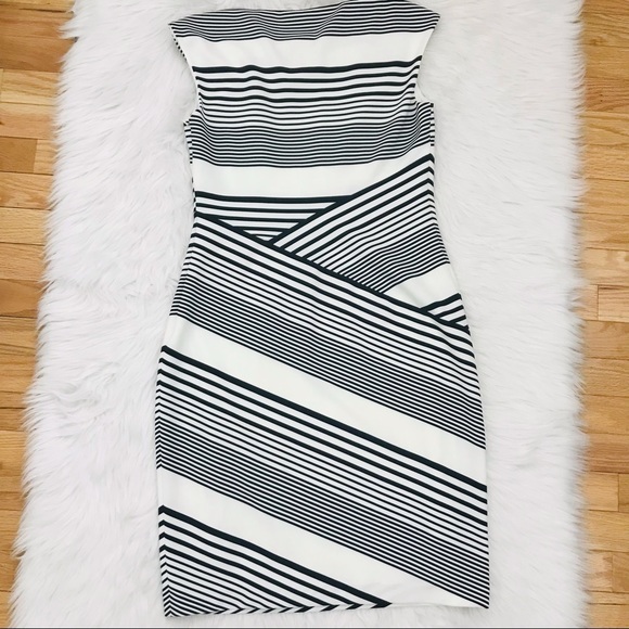 Lauren Ralph Lauren Black White Stripped Boat Neck Dress - Picture 2 of 10